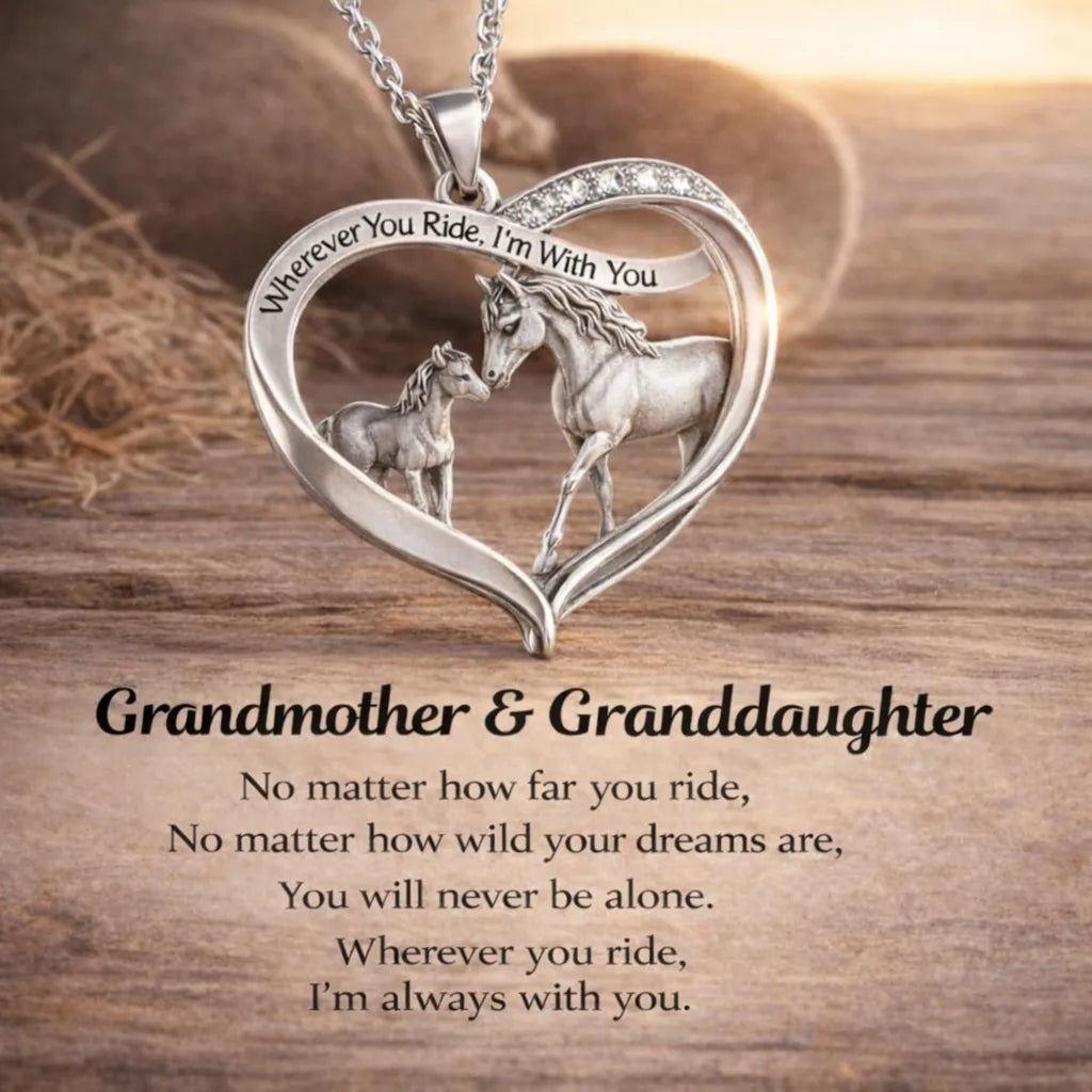 2026 New Year's Gift-Handcrafted Silver Horse Heart Necklace