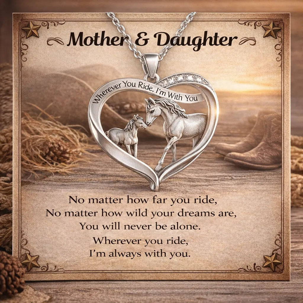 2026 New Year's Gift-Handcrafted Silver Horse Heart Necklace